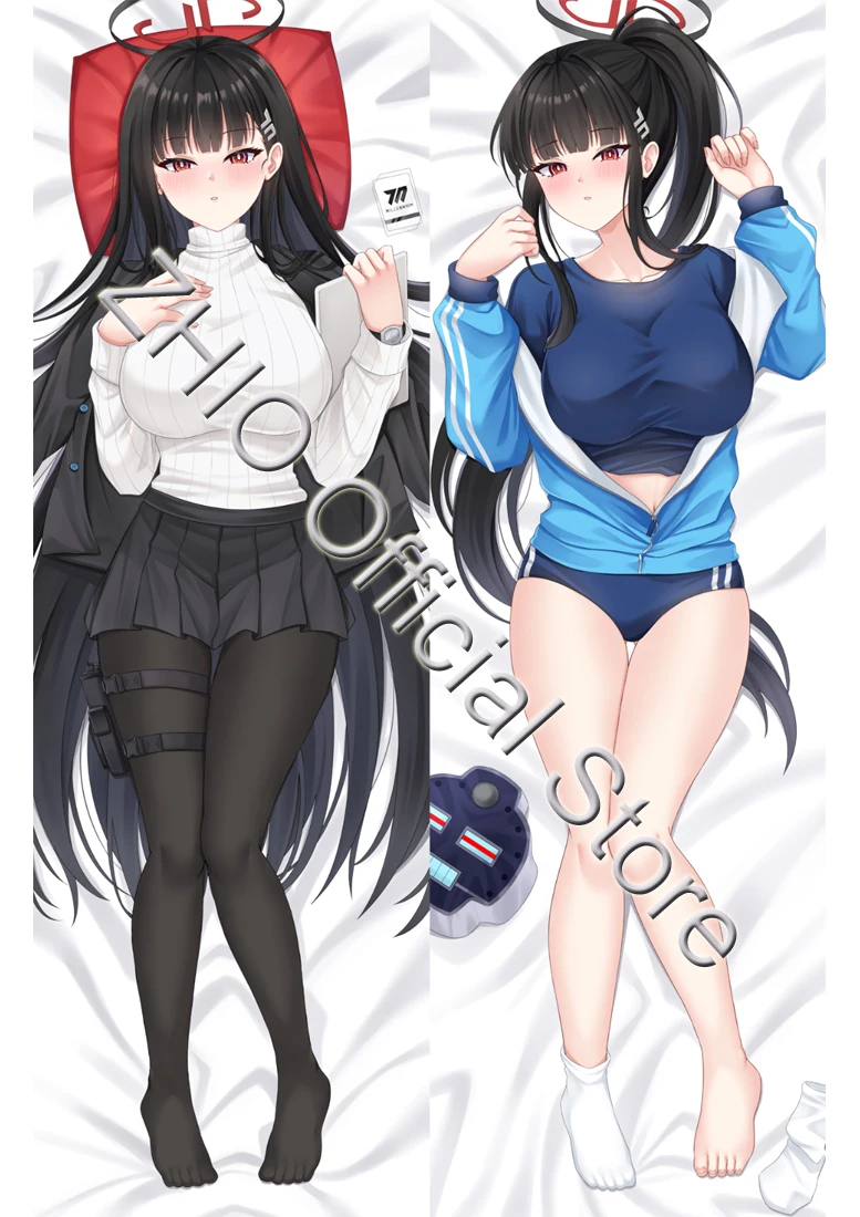 Anime Blue Archive Tsukatsuki Rio Dakimakura Waifu Pillow Case 2-Side Print Hugging Body Anime Cushion Cover Gift Bed Decor