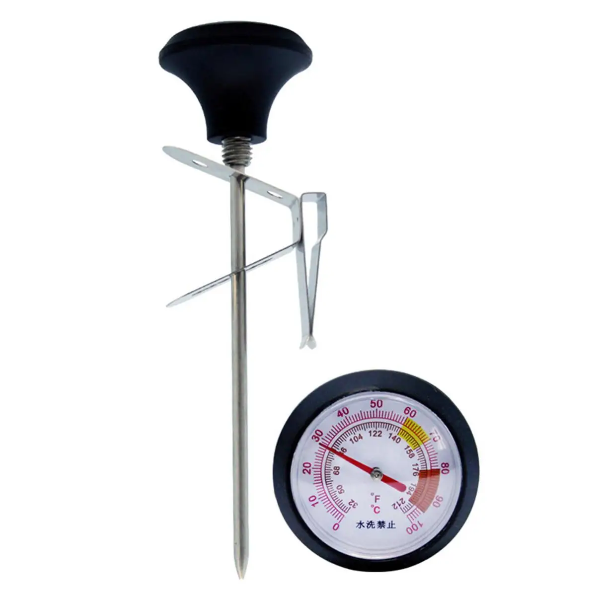 

4 Pcs Stainless Steel Thermometer Clip Food Grade Probe Holder for Grills Ovens Meat Temperature Measurement Accurate Reading