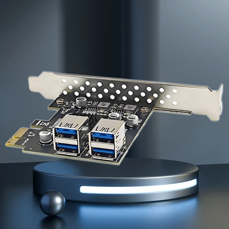 USB3.2 GEN1 PCIE Expansion Card 4 Port USB-A 5Gbps Expansion Card Adapter Riser For WIN7/10/11 LINUX