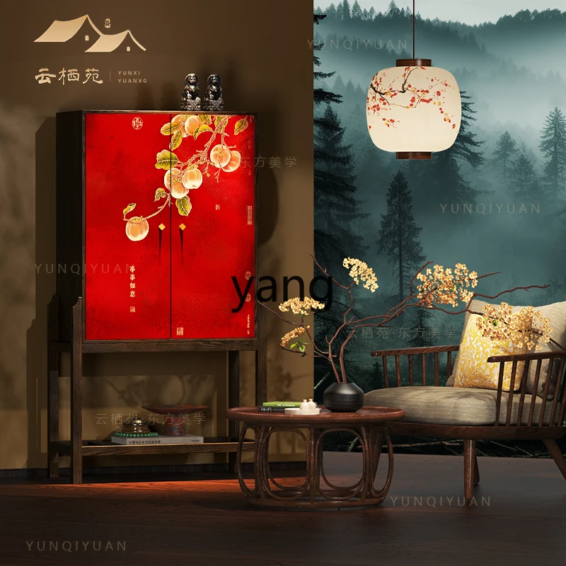 

lzr Song Dynasty Aesthetic Solid Wood Chest of Drawers Bedroom Living Room Wall-Mounted High Cabinet