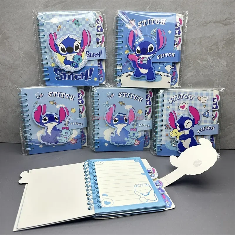 4/24pcs Disney Coil Notebook Stitch Cartoon Student Portable Coil Book Daily Planners Notepad Office School Supplies Wholesale