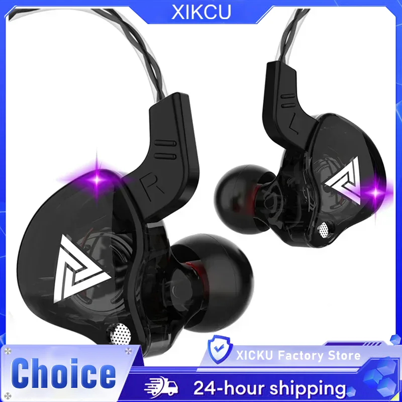 Original QKZ Ak6 Genuine Earphones Wired Hi-Fi Bass Earbuds With Removable Cable Sports Gaming Headset with Mic Headphones