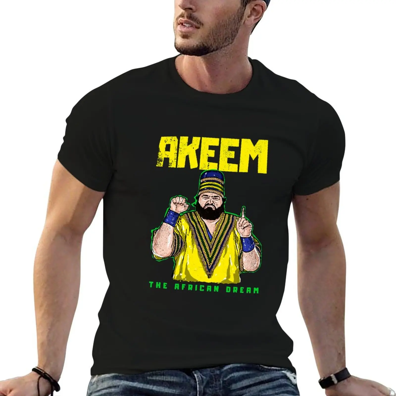 Camiseta Akeem The African Dream, camisetas divertidas de algodón para hombre, camiseta informal de anime para hombre