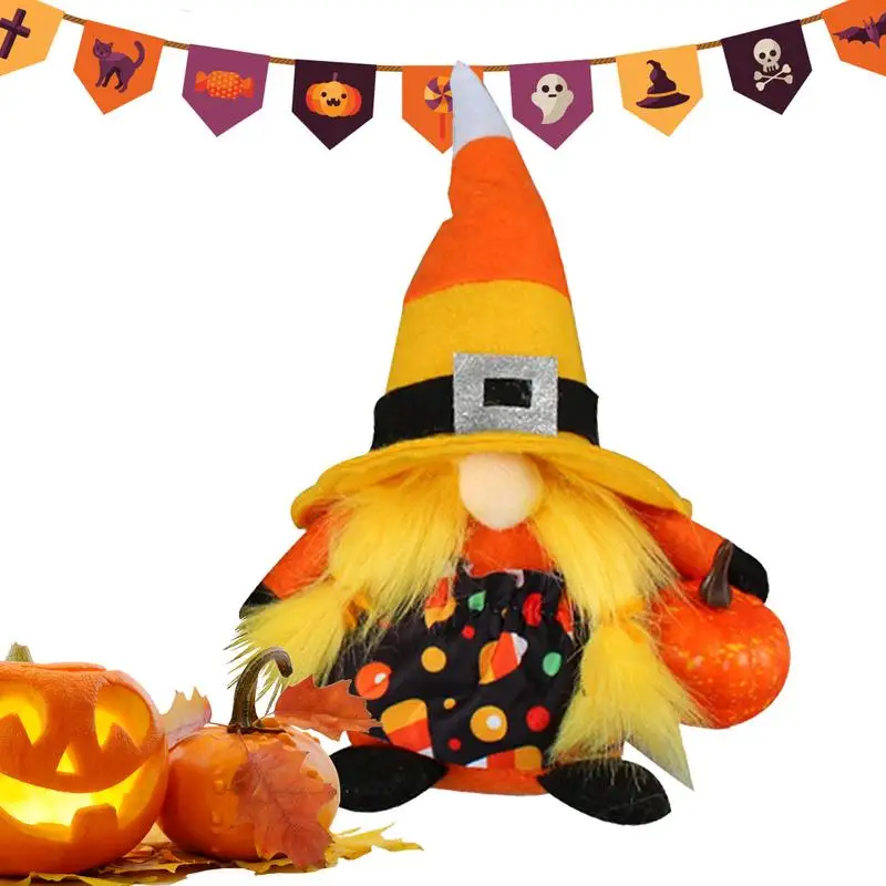 Halloween Gnomes Decorations Dwarf Home Household Ornaments Bat Pumpkin Design Handmade Dwarf Home Ornaments Halloween Themed