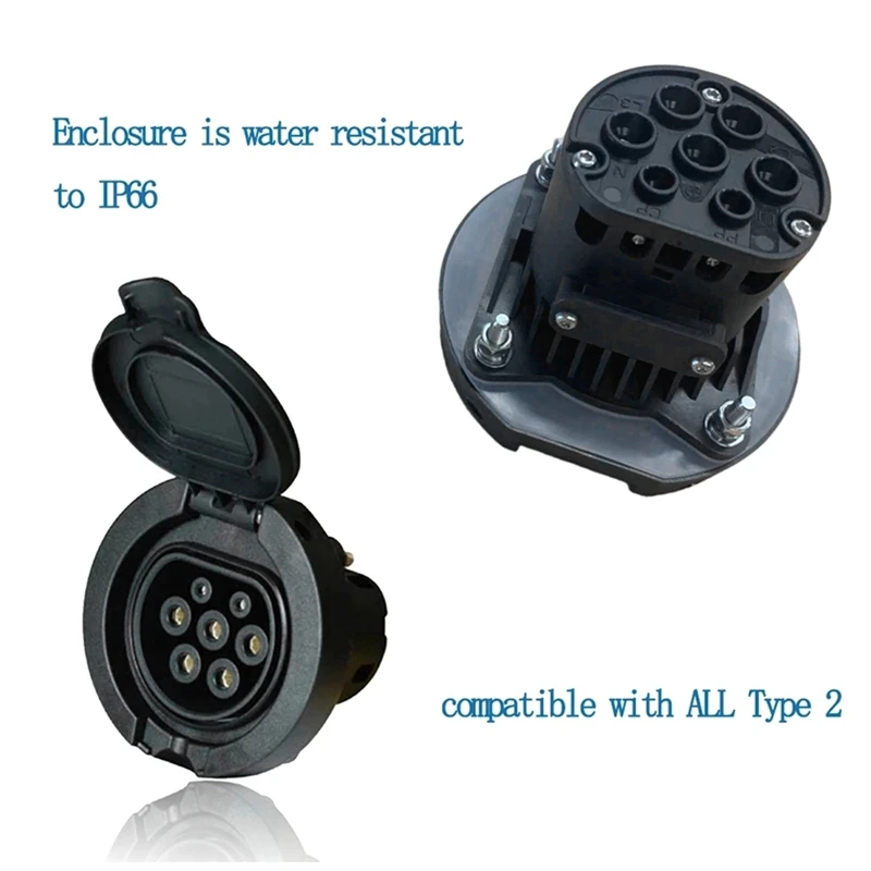 

1 шт. розетка для зарядки электромобилей, тип 2, разъем IEC 62196-2, 32 А, 3-фазный переменный ток