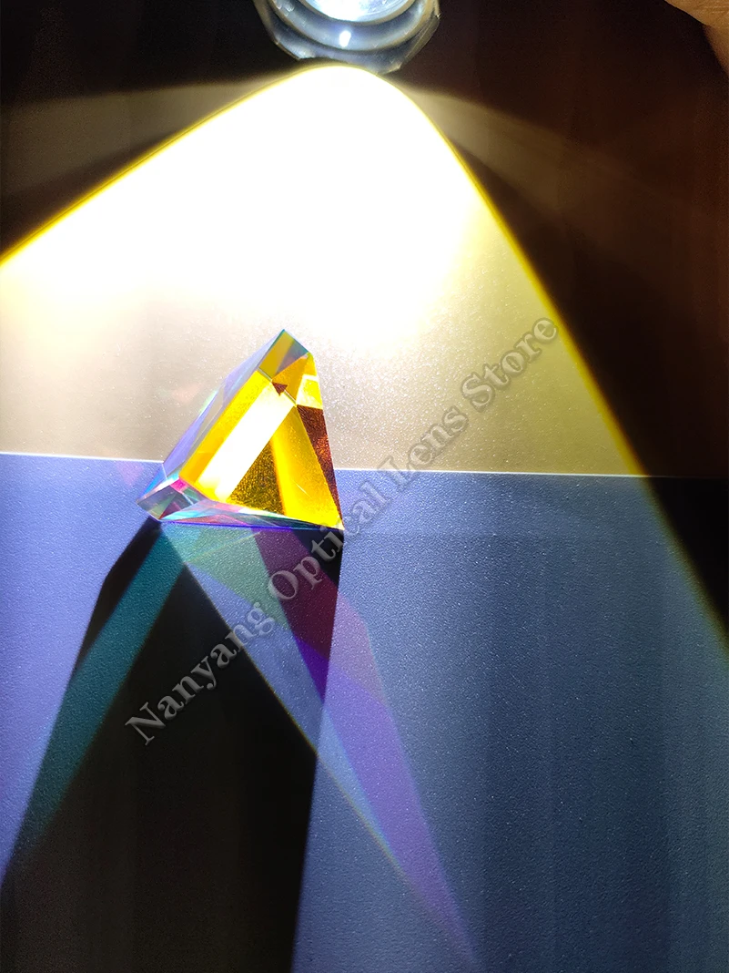 20x20x20mm Light Cube Pyramid Chromaticity Prism Physical Experiment Rainbow Photographic Prop