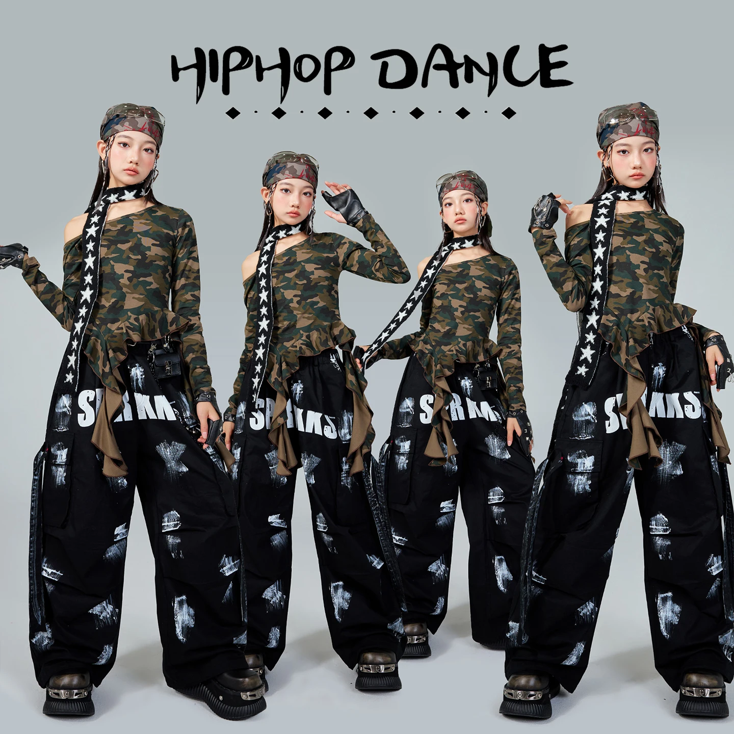 جديد أطفال أداء K-pop الزي الفتيات الهيب هوب ملابس الأطفال أزياء رقص الجاز مرحلة المنافسة الملابس XS10580 #1