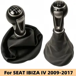 For SEAT IBIZA IV (6j) 2009-2017 Hand Speed Gear Shift Knob Gear Box Lever Leather Gaitor Boot Cover Case Car Accessories Parts