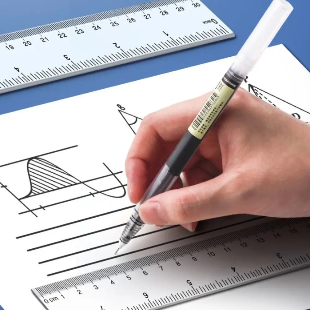 Herramienta de dibujo 15cm 20cm 30cm 40cm Regla recta Regla de medición multifunción de plástico Regla de dibujo transparente Escuela