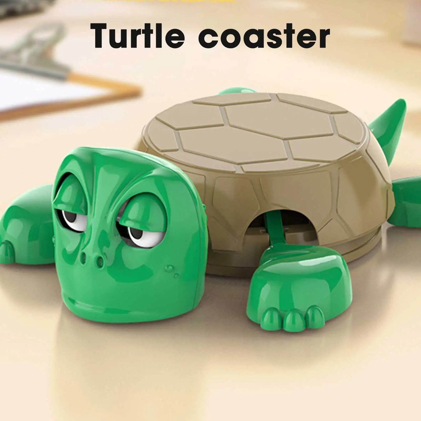 

Funny Turtle Coaster Press to Pop Eyes Design, Creative Turtle Cup Holder 3D Printed Coaster Home Animal Decor Desk Organizer