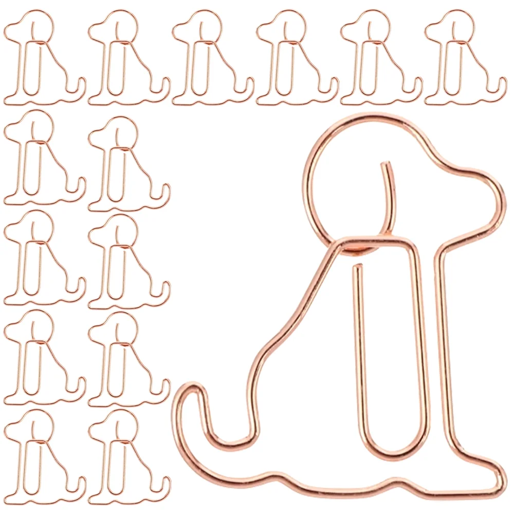 50 Pcs Student Paper Clip Paperclip Puppy Pin Office Supplies Bookmarks Decorate Cartoon Metal