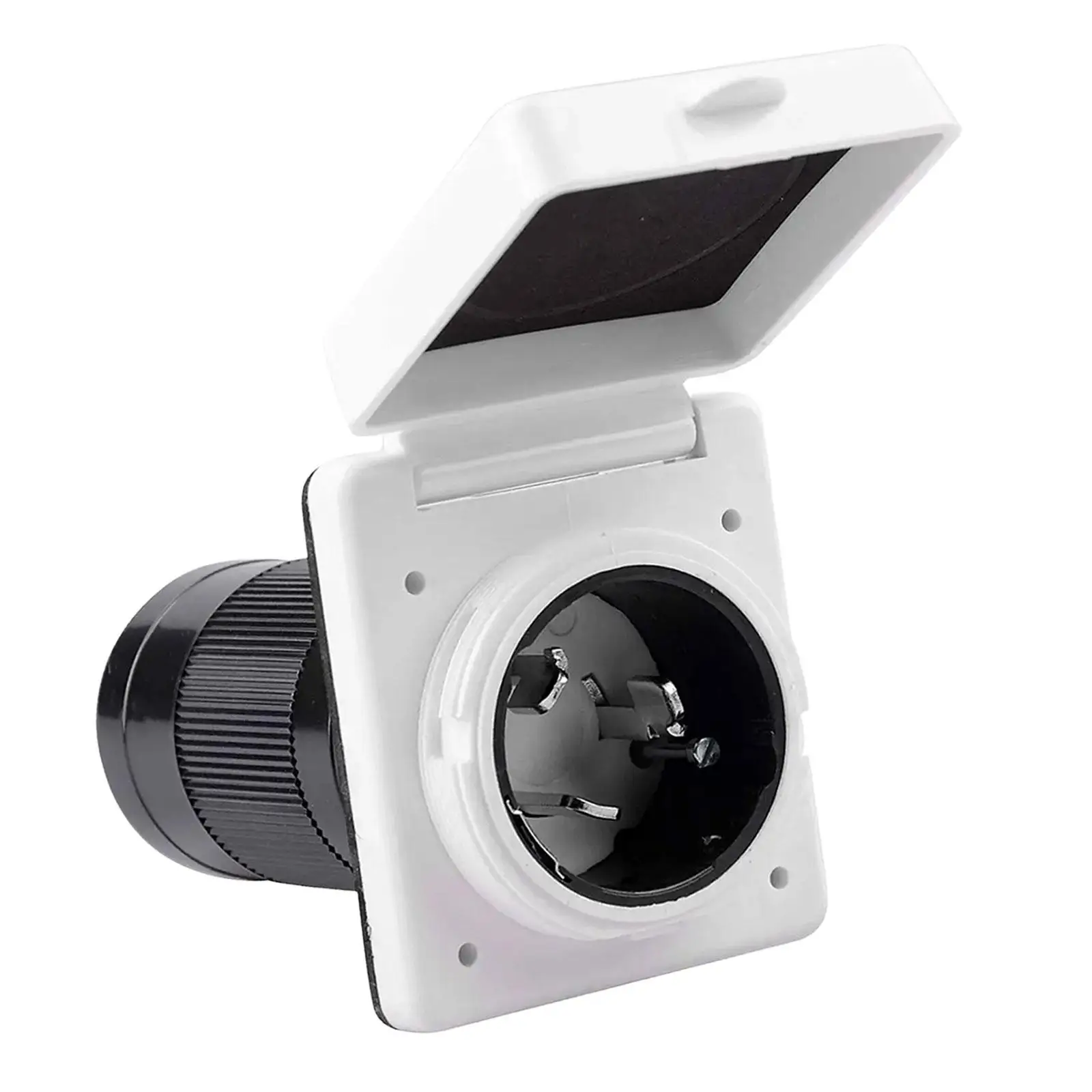 White Marine Power Inlet 50amp 3 Pin Waterproof PC Plastic Socket for Camper RV Boat Shore Power Installation