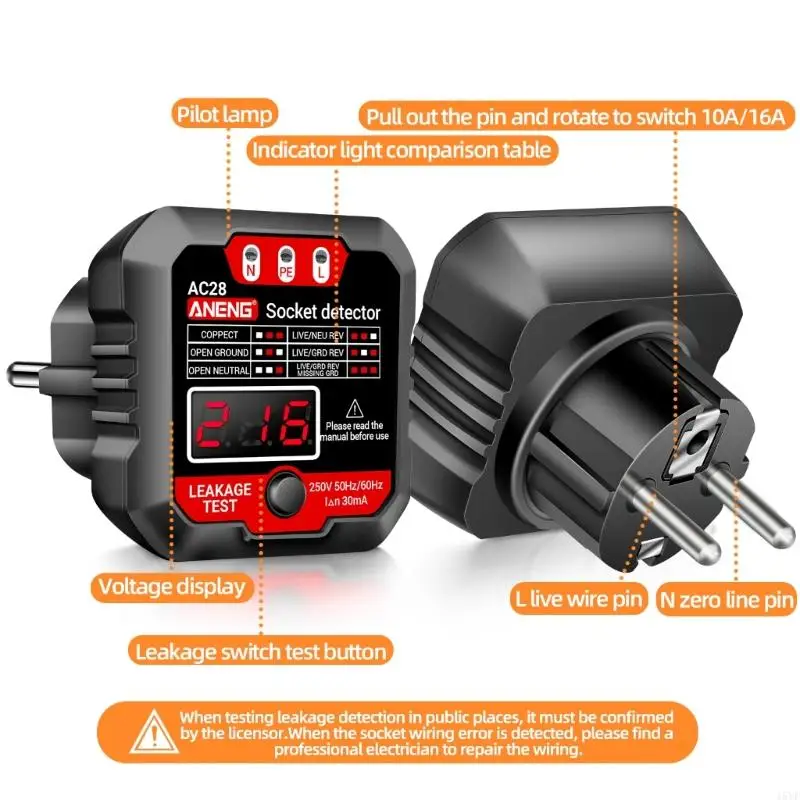 15YF Circuit Polariteit Detectoren Wandstekker Breakers Finder elektrische lekkage Test Abs-