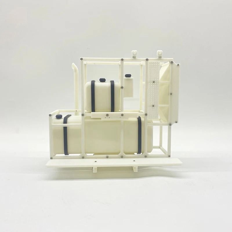 Equipamento rack 3d impresso pla tanque de combustível pode ser equipado com equipamentos eletrônicos para 1/14 tamiya rc caminhão reboque peças basculantes