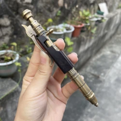 Outdoors Writing Tools EDC Handmade Black Wooden Pen Brass Bolt Ballpoint Pen