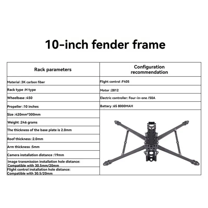 dt98-10inch-carbon-fiber-frame-kit-450mm-wheelbase-super-long-range-fpv-racing-drone-frame-heavy-duty-for-rc-drone