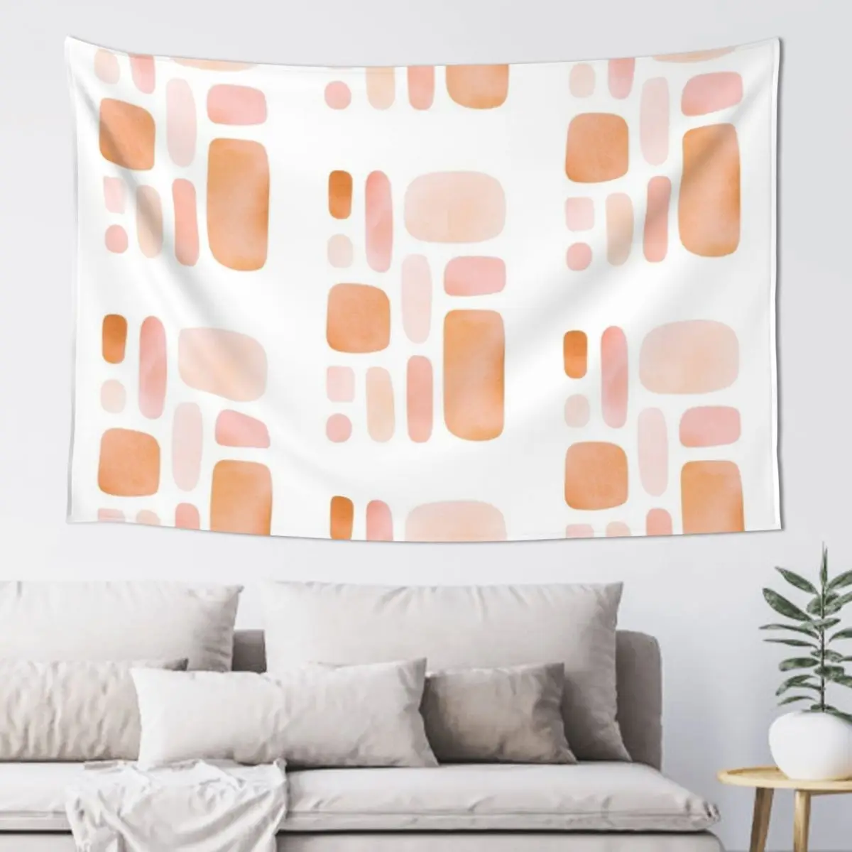 

Pink Watercolor geometric shapes Tapestry Room Decorations Aesthetics Aesthetic Room Decor Korean Tapestry