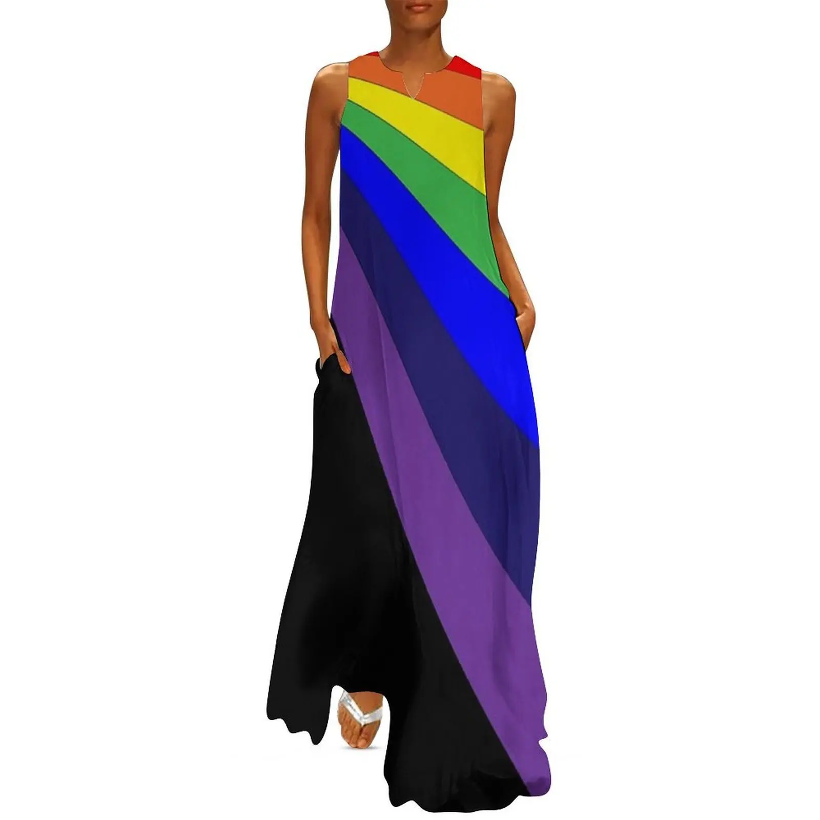 

Rainbow Wave Long Dress evening dresses luxury 2025 dresses with long sleeves luxury dress summer dresses ladies 2025