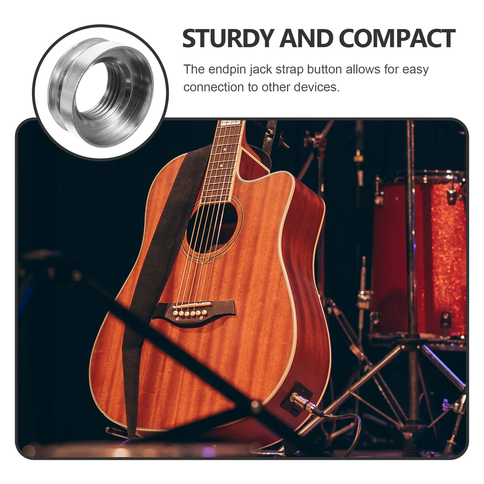 

Tail Cap Button For Acoustic Guitar 3/8-32 Thread Size Endpin Strap Mount Replacement Jack Accessory Compact Design Guitar