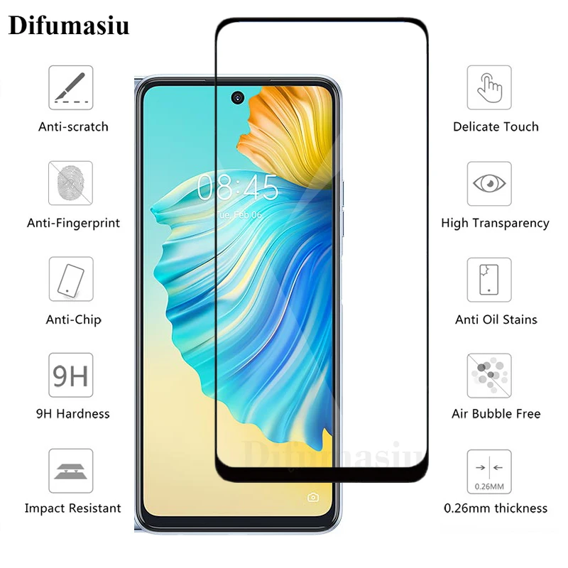 For Tecno Camon 17 Pro Tempered Glass Screen Protectors Soft Camera Lens Protector Full Cover Screen Glass 3in1  Back Film