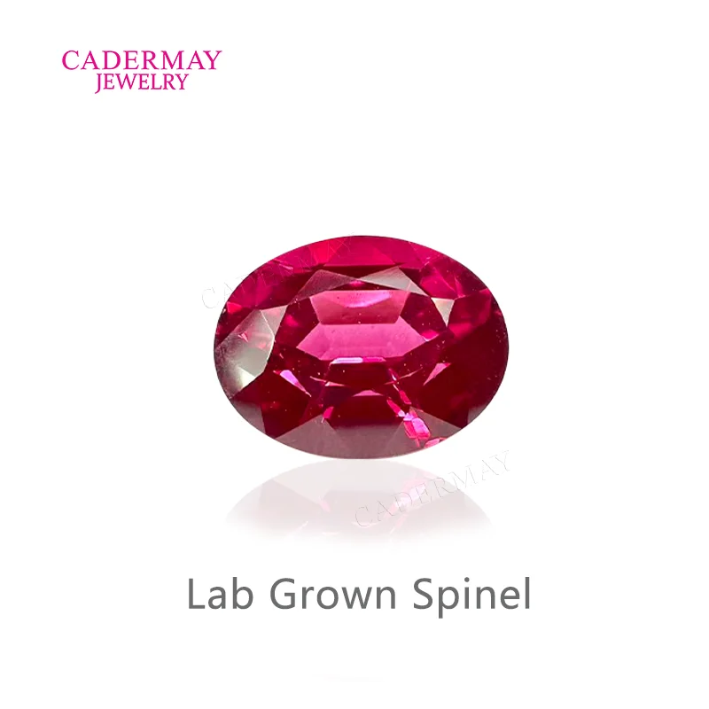 

CADERMAY Ювелирные изделия Синтетическая шпинель 5x7 мм-8x10 мм овальной формы Красная шпинель с выращенной в лаборатории Свободные камни для изготовления ювелирных изделий