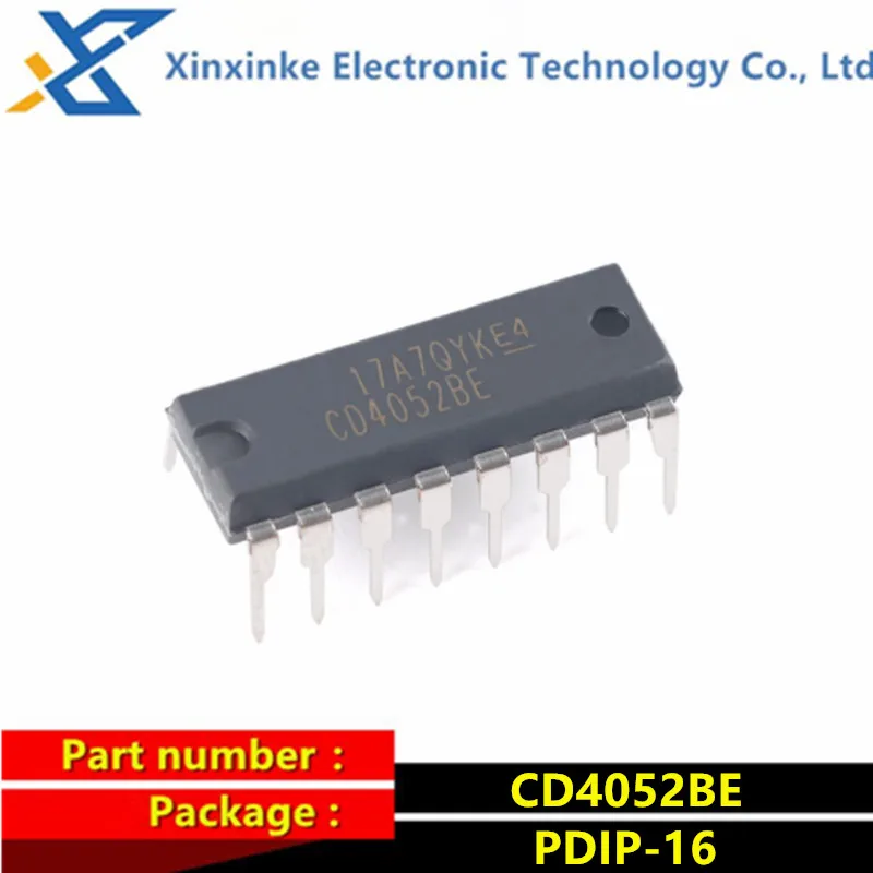 

10PCS CD4052BE DIP-16 Multiplexer Switch ICs 4-Ch. Analog CD4052 2-channel 4:1 analog switch with low on leakage current