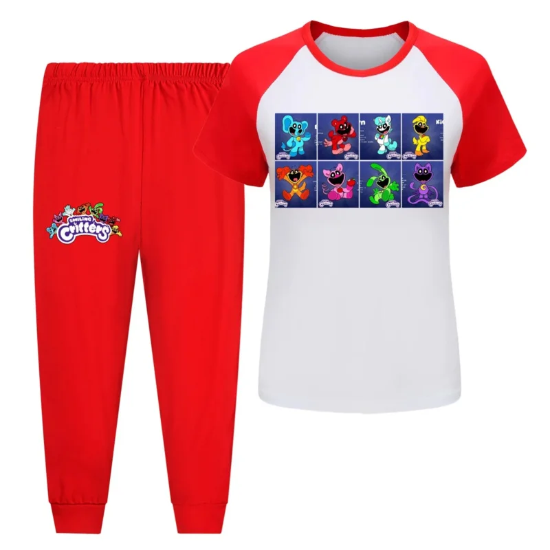 AIAI 2025Smiling Critters Children Boys Clothes Pants Set Cartoon Sleepwear Kids Pajamas for Girls Toddler Baby Outfits