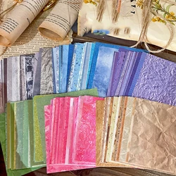 ZFPARTY-Pack de papier de fond de scrapbooking de texture imprimée en couleur étendue, papier artisanal fait à la main, papier pour cartes de bricolage, 50 pièces