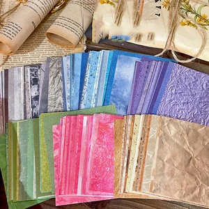 ZfParty 50pcs Regenbogendruckfarbe Textur Scrapbook Fund Paper Paket Crafts Paper 8 Hauptverkaufspapier für texturisierte Einladung - №3