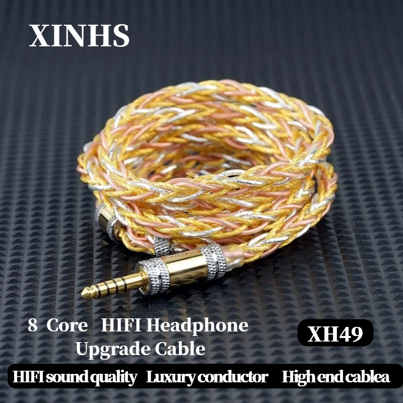 

XINHS XH49 IEM Cable 8 Cores High Sterling Silver Palladium Plated Copper Silver Alloy HIFI Headphone Upgrade Cable IE900/MMCX