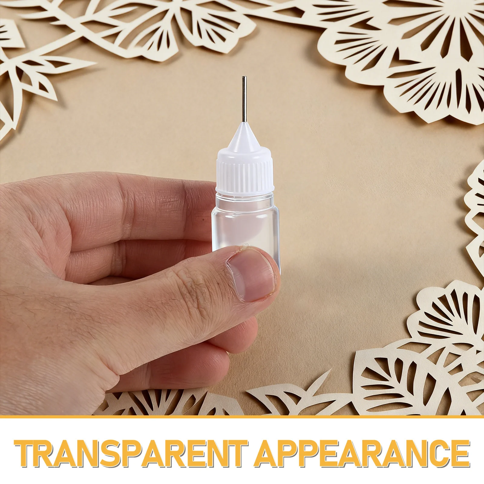 50 szt. Przezroczystych butelek z klejem rzemieślniczym 5 ml z precyzyjnym aplikatorem do wyciskania, do DIY, quillingu, zdobienia paznokci i precyzyjnego malowania.