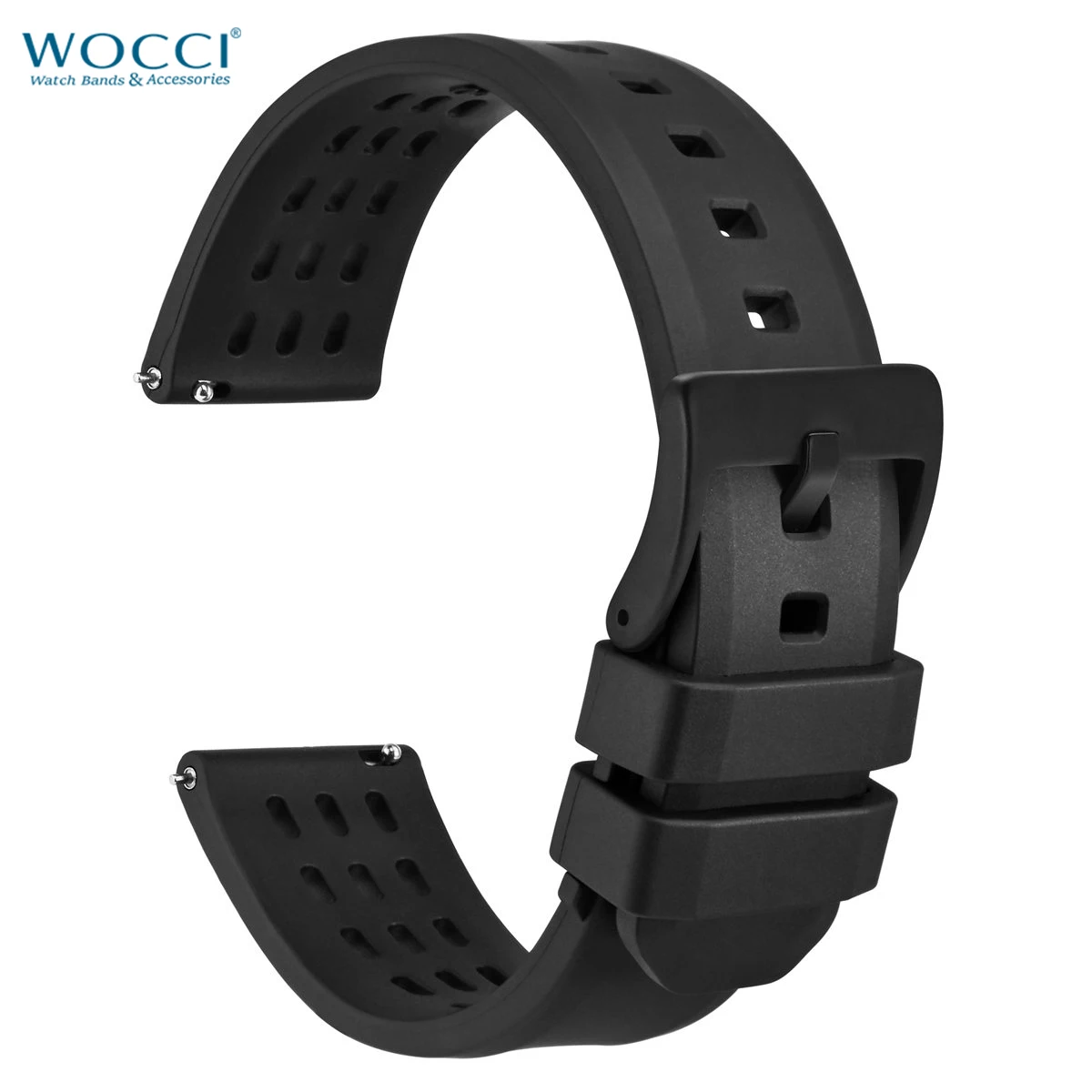 WOCCI FKM Rubber Watch Straps 20mm 22mm 24mm Watchband Quick Release Bracelet Durable Breathable and Comfortable