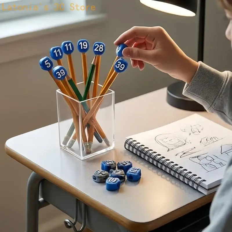 1-50 nummeriertes Gummi-Bleistiftmarker-Set für gemeinsame Vorräte und Schreibtischsortierung X3UB – Detail 10