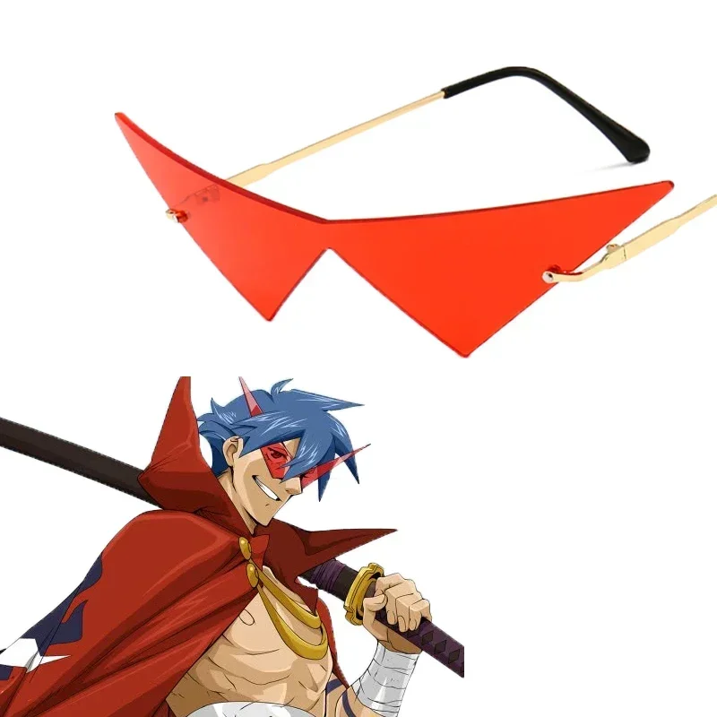 Anime Tengen Toppa Gurren-Lagann Kamina Glasses Gothic Punk Cosplay Costume Sunglasses Accessories Props