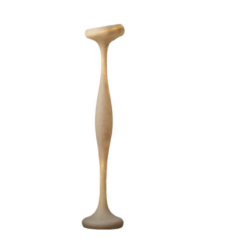 Modern simple wooden floor lamp, living room decorative lamp, log color vertical lamp