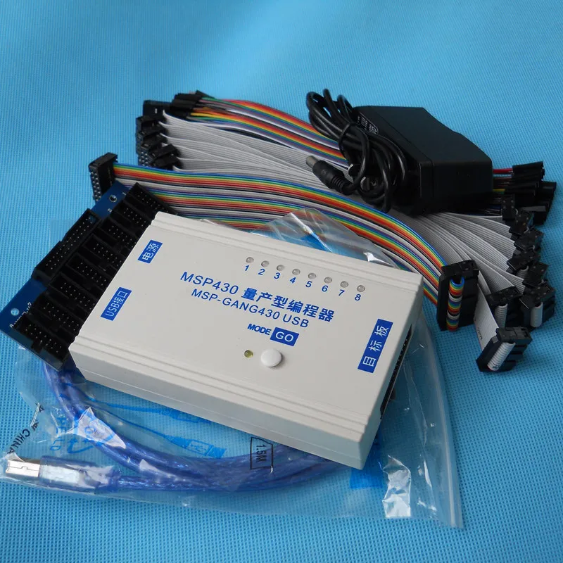 8-Channel Gang Programmer USB Offline Downloader for MSP430 MCU Production Line Program Tool