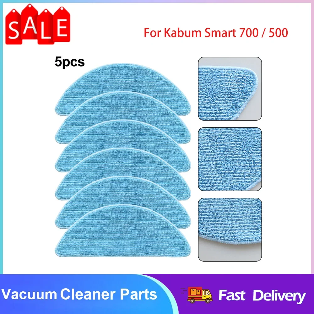 5Pcs Mop Cloth For Kabum 700/500 Robot Vacuum Cleaner Washable Cleaning Cloth Mopping Pad Replacement Accessories