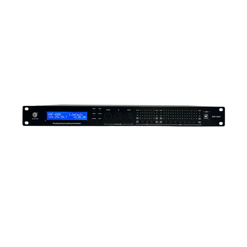 Professional Audio Karaoke Processor With FIR Function Customized Metal Shell Model DAP0408F 30W Output Power 110dB SNR