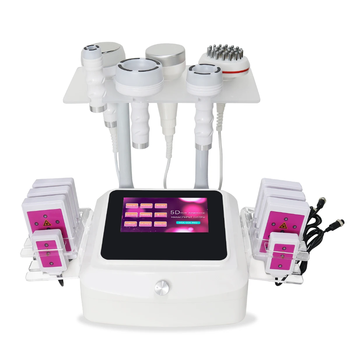 MEISIKANG Massaggiatore corporeo 7 in 1 con cavitazione ultrasonica 120K, 8 elettrodi, laser, liposuzione, radiofrequenza e modellamento corporeo. Apparecchio dimagrante. Centro massaggi modellanti.