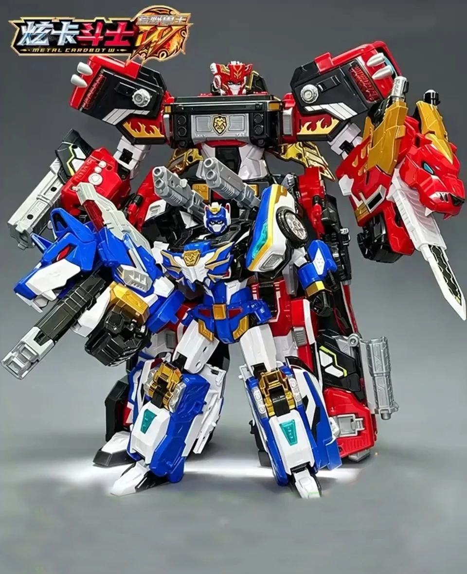 Metal Cardbot W Blaion & Blue Cop W Grand Blue Leon Robot Transformable 2 e