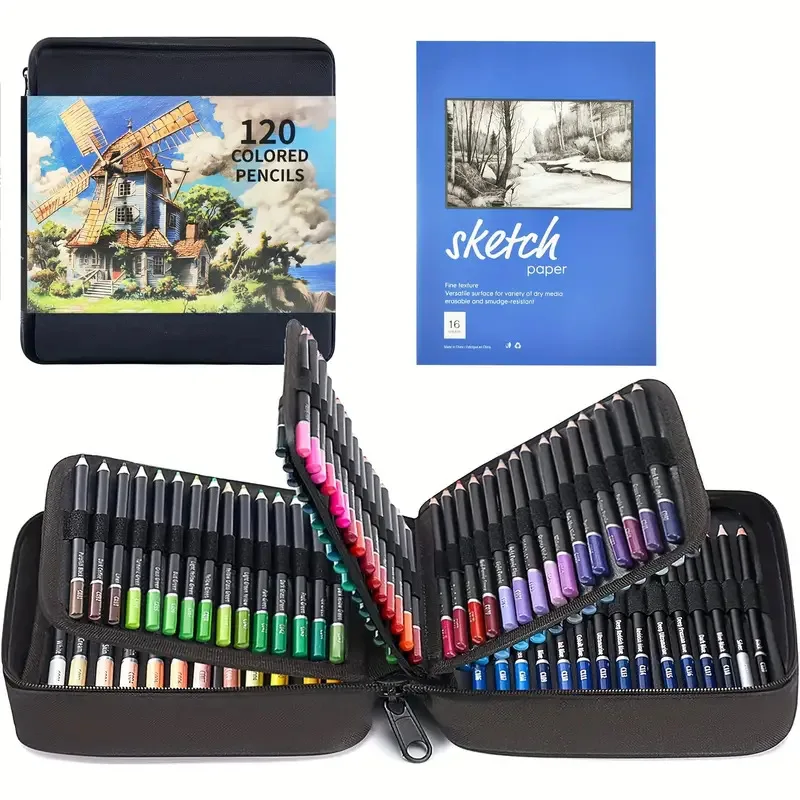 

Набор цветных свинцовых пакетов длиной 120 цветов, карандаш на масляной основе, принадлежности для художественной живописи с ручной росписью, цветной грифель.