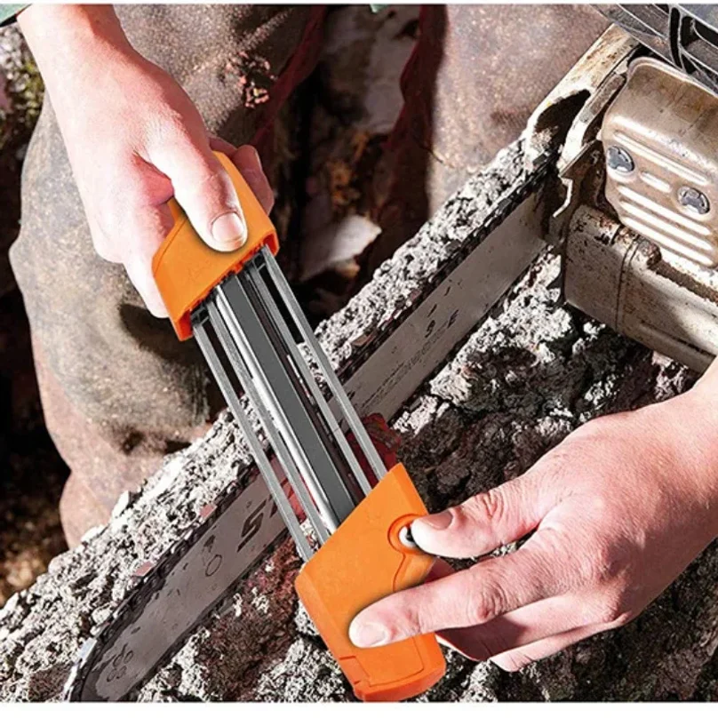 XMSJ Mini Handheld Electric Chainsaw Sharpener, Grinding Head File Kit, Manual Saw Chain Polishing Parts for Garden Logging Saw