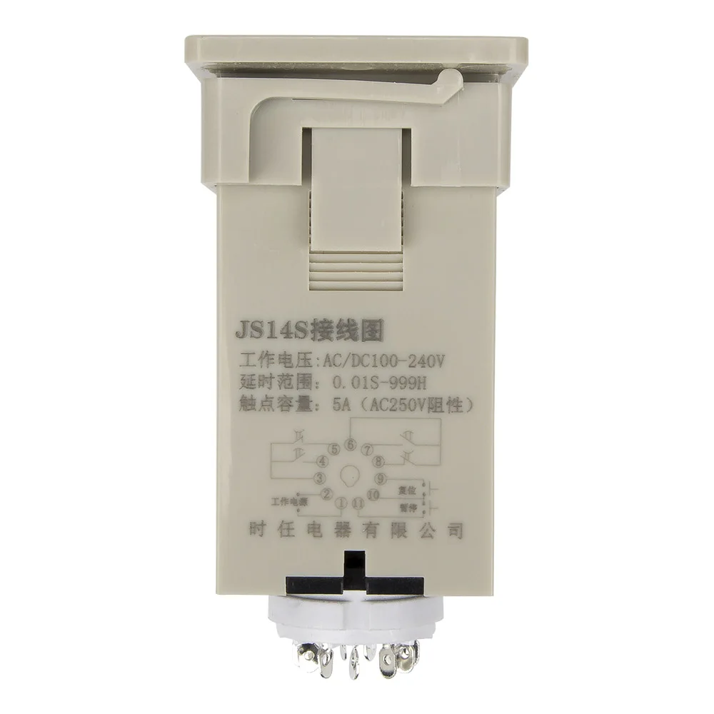 JS14S-3 AC/DC 100-240V on-delay DPDT time relay JS14S 220V 110V delay timer 9.99s 99.9s 999s 999min 9min59s 9h59min 0.01s-999h