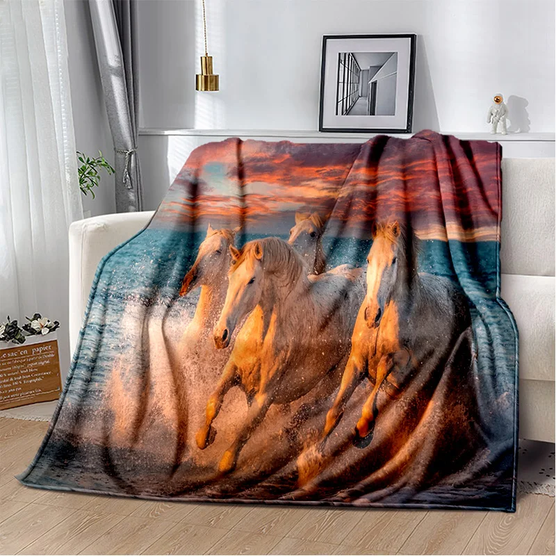 

Animal Pentium Gallant Horse Steed Blanket,Soft Throw Blanket for Home Bedroom Bed Sofa Picnic Travel Office Cover Blanket Kids