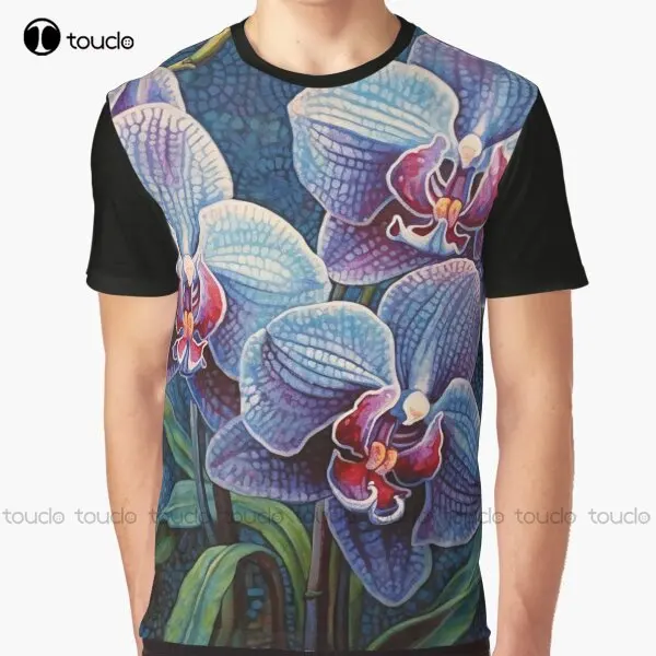 

Trio Of Mosaic Folk Art Orchids Graphic T-Shirt Custom Aldult Teen Unisex Digital Printing Tee Shirts Custom Gift Xxs-5Xl