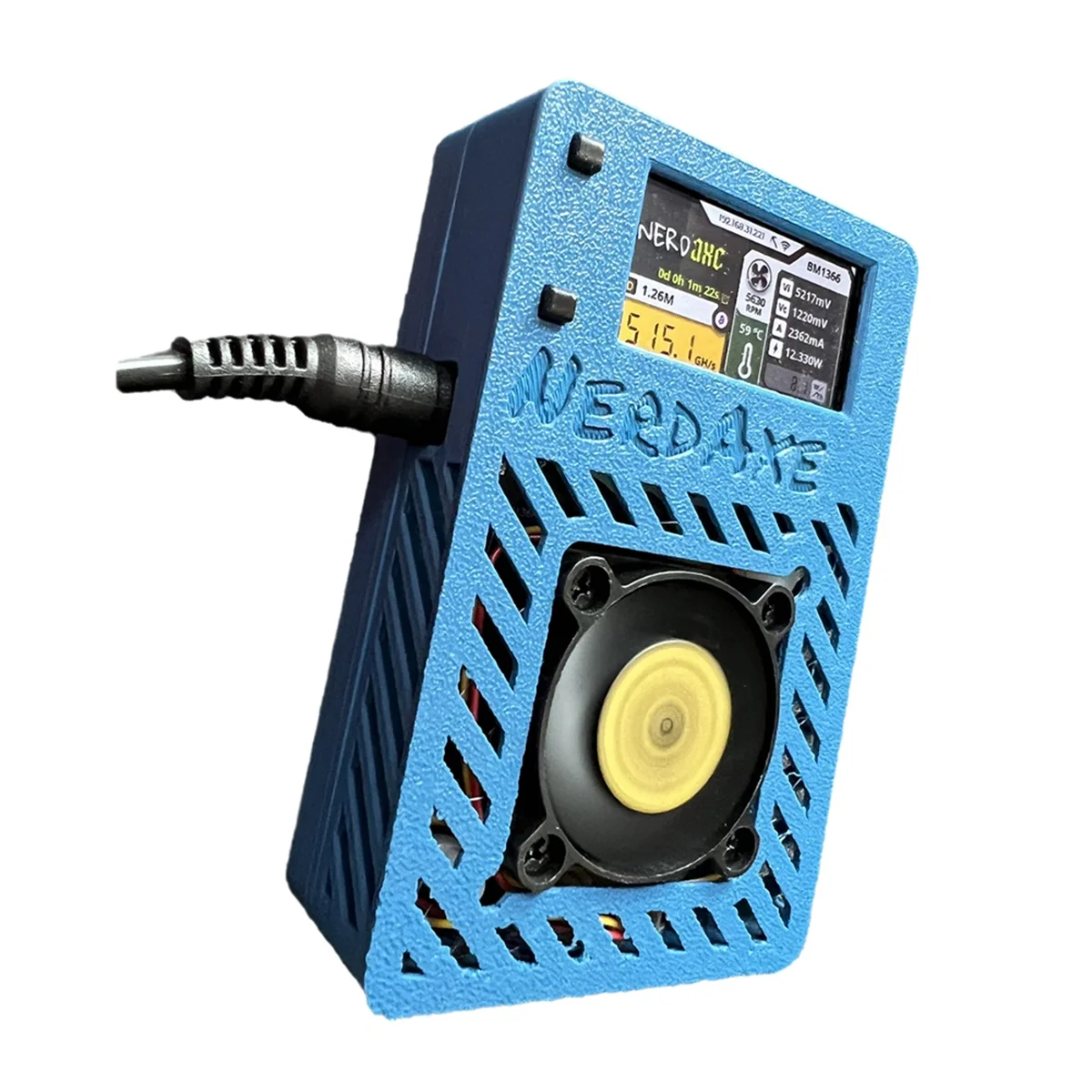 NerdAxe Miner Nerdminer 500Gh/S S19XP BM1366 ASIC Bitaxe Bitcoin Mini Miner 1.9 polegadas Display Loteria Mineração AU PLUG