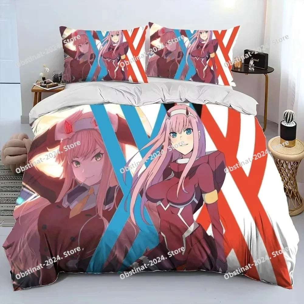 

Zero Two DARLING In The FRANXX Anime Bedding Set Duvet Cover Full Queen King Size Pillowcase Bed Printed Aldult Kid Single Twin