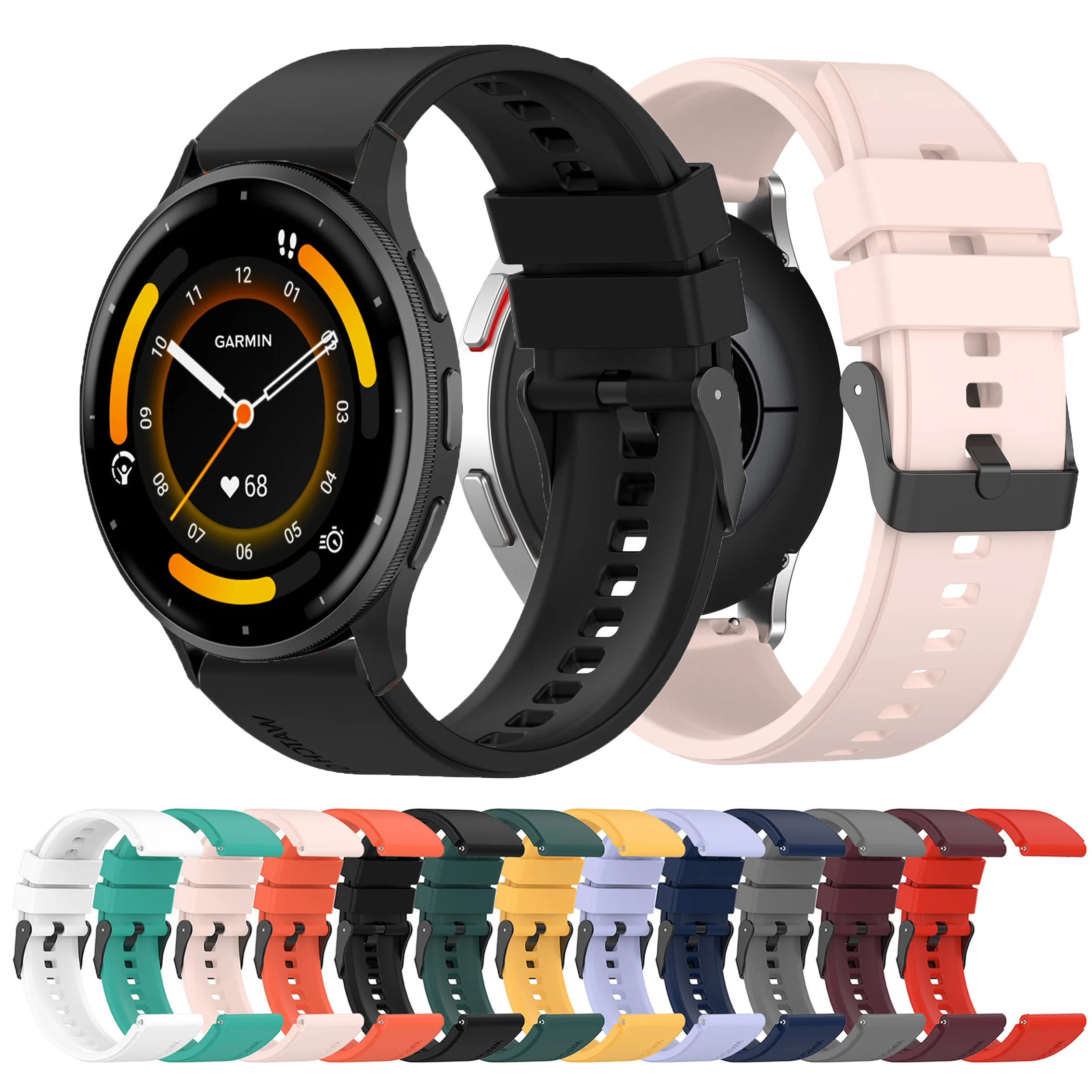 20mm 22mm Silikonarmband für Garmin Venu3 Venu2 /Vivoactive 3 4 5 6 /vivomove3 HR/Venu 2 3 Armband Sportarmband