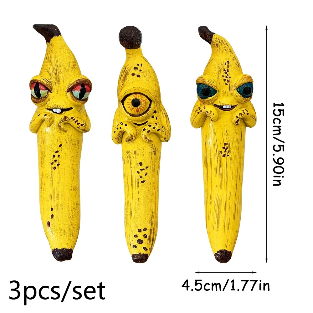 

3pcs New Magic Banana Resin Ornaments, Festival Party Decorations, Halloween Gift Crafts, Funny Home Decor Office Accessories