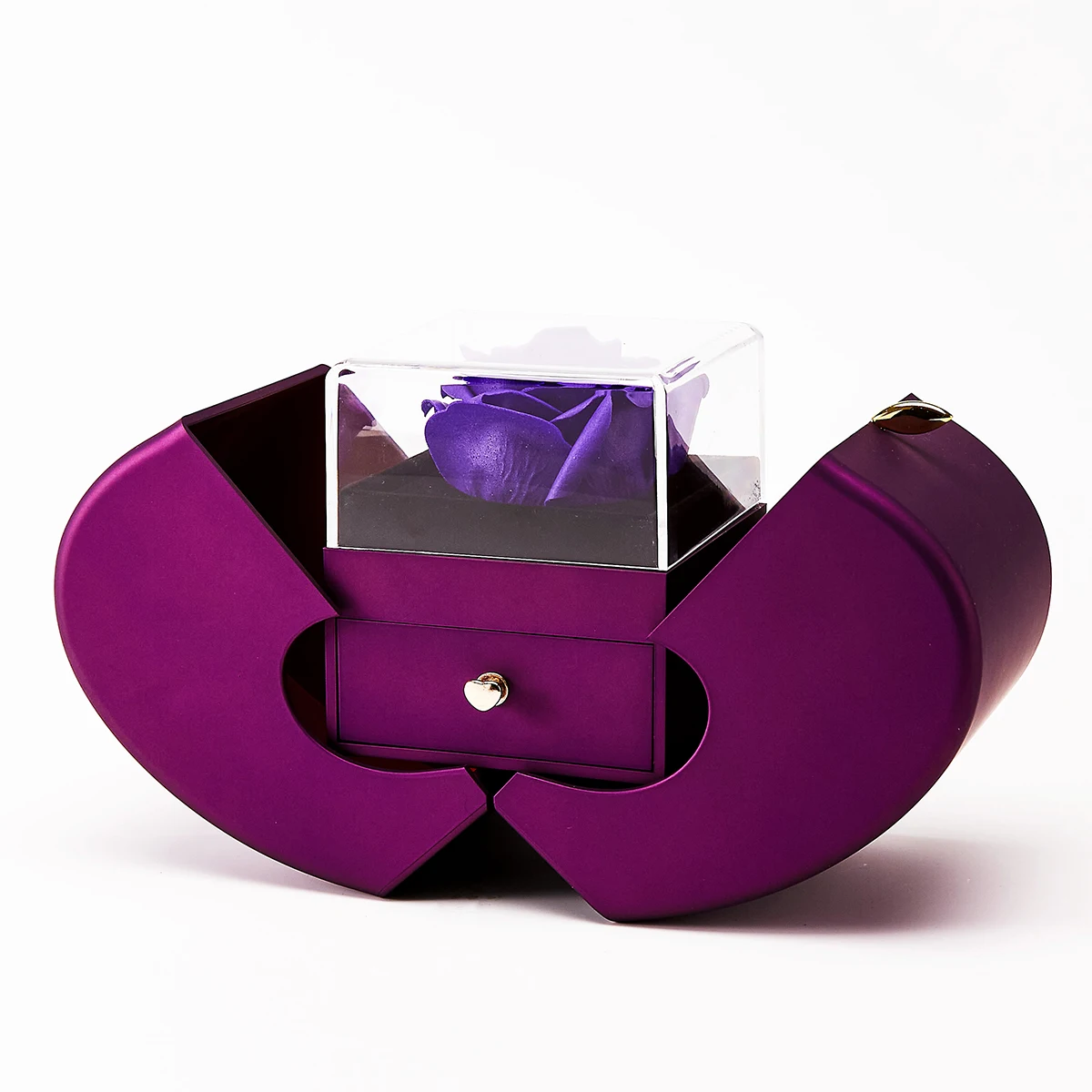 Mother’s Day Jewelry Gift Set – 100 Languages I Love You Projection Heart Necklace with Eternal Apple Flower Gift Box for Mom